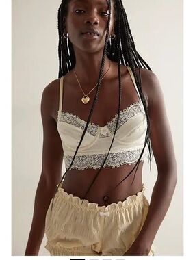 For Love Of Lemons- Free People  Lace Daisy Bra in gingham yellow